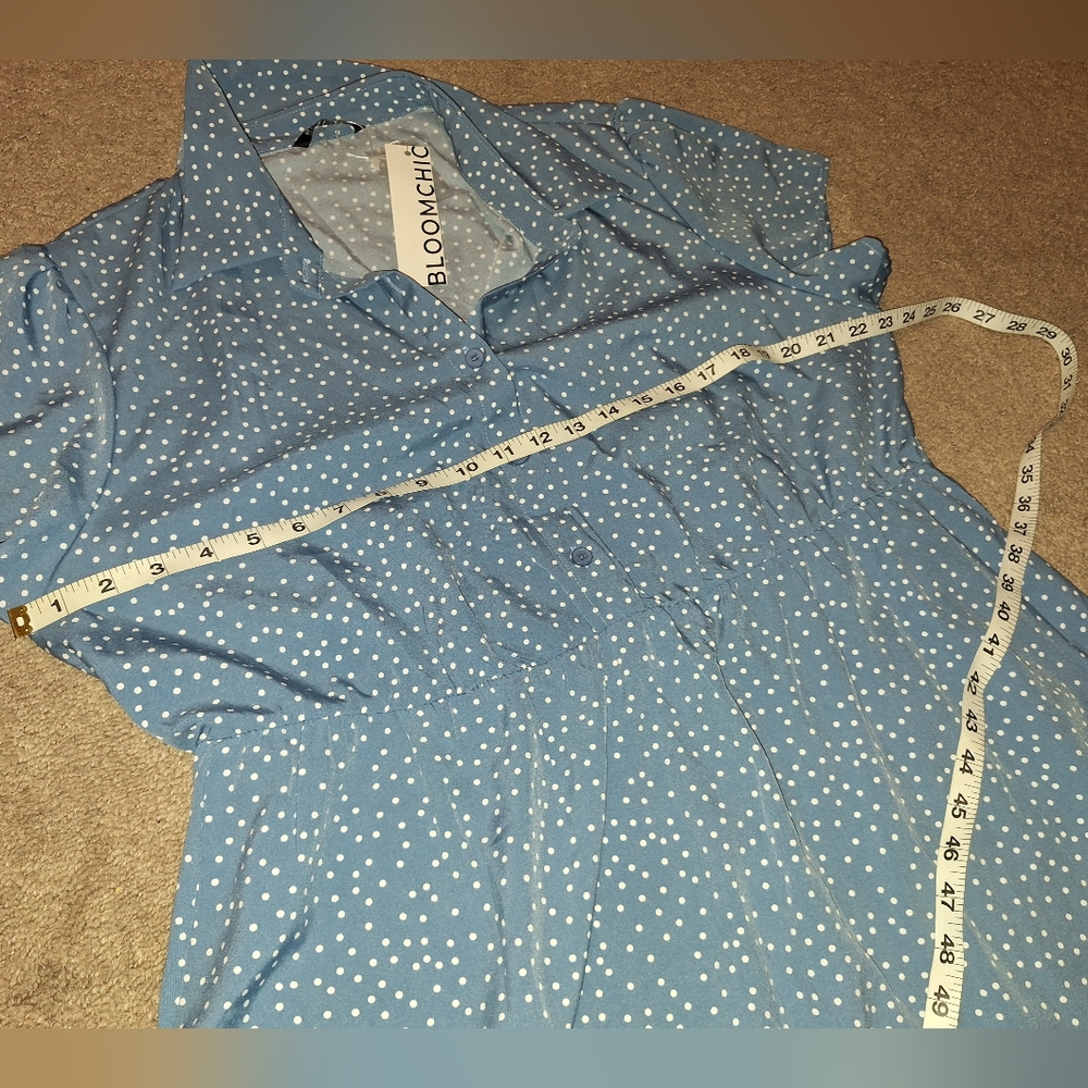 NWT / BloomChic Polka Dot Midi Dress in Blue and White / Size 18 -20 - Picture 9 of 13